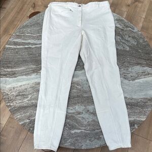 Horze Silicone Full Seat Breeches Equestrian White Pull On Sz 32